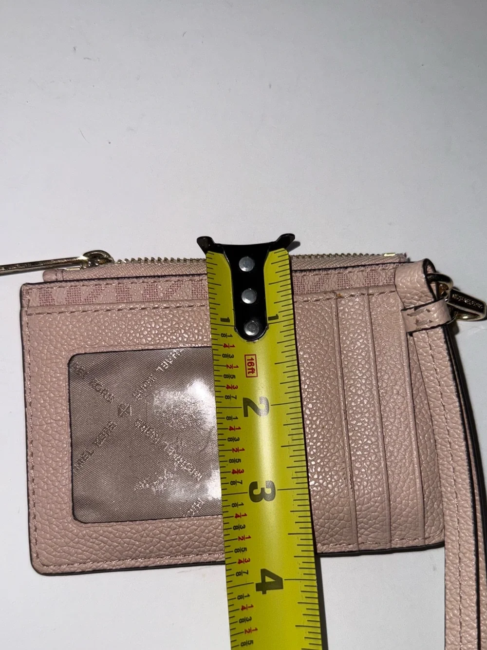 Michael Kors Blush Logo Wristlet Card Holder with Gold Hardware
